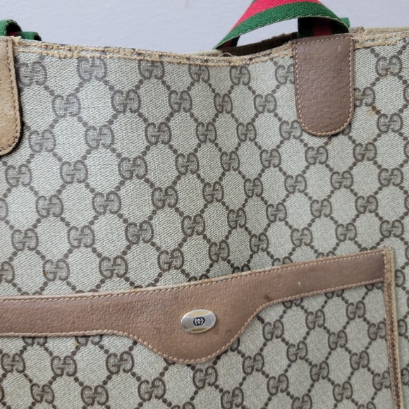 100% Authentic GUCCI vintage web sherry line tote - Picture 4 of 14